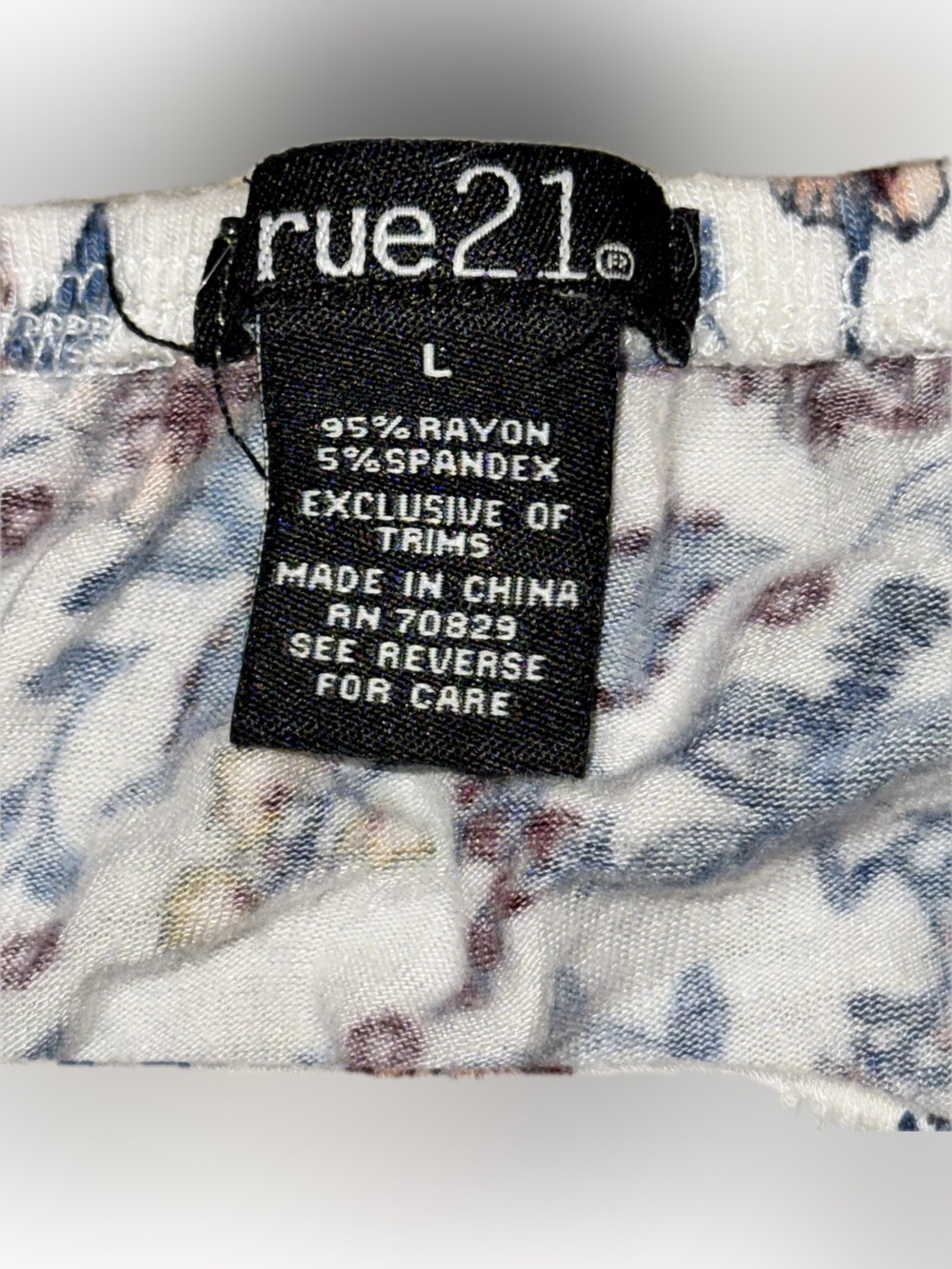 🌸Rue21 White Floral Off-Shoulder Romper with Blue & Brown Accents - Picture 3 of 3